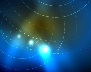 Shiny circles glowing abstract background