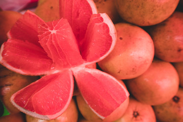 Grapefruit on Display at Market in Mexico City