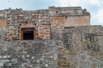 Details of a Mayan temple, of the Ek Balam archaeological area, on the Yucatan peninsula