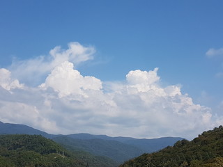 clouds over mountains