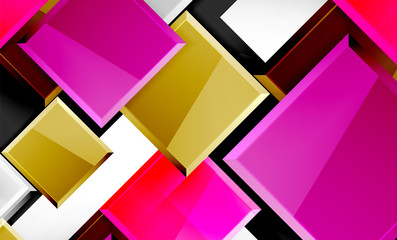 Bright colorful square shape blocks geometrical background