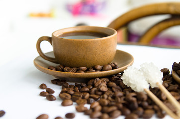 ground coffee and beans