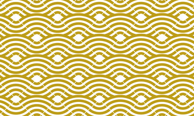 Golden wave stripes pattern, Gold japanese style background 