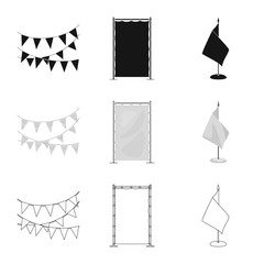 Vector design of texture and presentation icon. Set of texture and media  stock vector illustration.