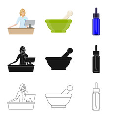 Vector design of retail and healthcare icon. Collection of retail and wellness vector icon for stock.