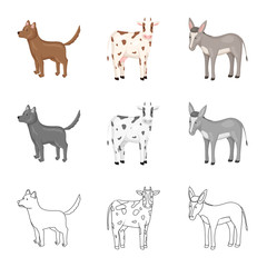 Isolated object of breeding and kitchen  symbol. Collection of breeding and organic  stock vector illustration.