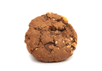 cookies with chocolate and nuts isolated