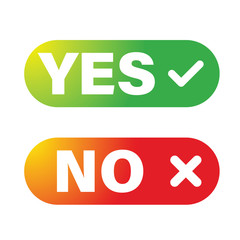 Yes No button set vector