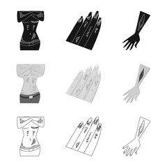 Vector illustration of medical and pain  logo. Collection of medical and disease stock vector illustration.