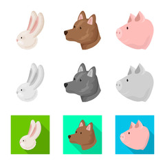 Vector design of agriculture and breeding icon. Set of agriculture and organic  stock vector illustration.