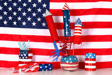 Diy 4th of July decor color American flag, red, blue, white. Gift idea, decor USA Independence Day