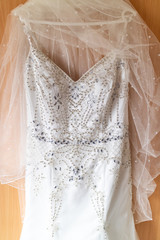 Top half of a white wedding dress