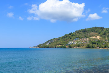 Turquoise blue Andaman sea at Kamala Beach, Phuket, Thailand