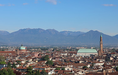 view of the city of Vicenza with Basilica Palladiana in the fore