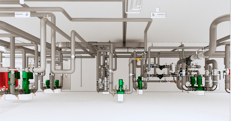 BIM model of internal utilites of the building