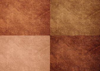 The texture of genuine leather. Impeccable and stylish background. Beautiful stylish background. Natural skin texture close up. Brown background.  The structure of the leather material brown shades.