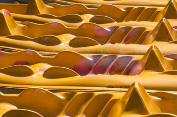 Fototapeta na wymiar row of kayaks pattern