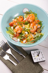 Grilled shrip salad with arugula