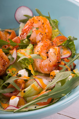 Grilled shrip salad with arugula