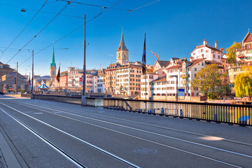 Obraz premium Zurich Limmat river waterfront and landmarks view