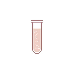 Test tube for samples flat vector illustration isolated on white background.