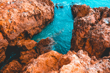 Fototapeta na wymiar some cliffs with beautiful blue water