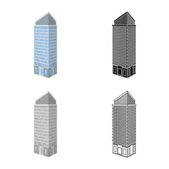 Vector illustration of skyscraper and office symbol. Set of skyscraper and department stock symbol for web.