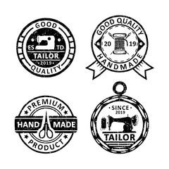 Set of vintage tailor badges, emblems and logo