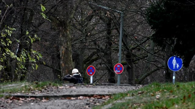 Wintry evening impressions from the City Park (Fennsee) in Berlin Wilmersdorf from December 4, 2015, Germany 
