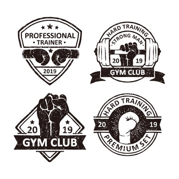 vintage gym club badges