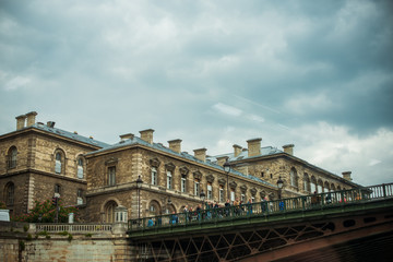 Naklejka premium PARIS, FRANCE - MAY 12, 2019. Beautiful view of city streets, centre of city. Vacation in Paris