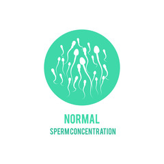Vector normal sperm male fertility concept icon