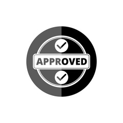 Black Approved Stamp Check Mark