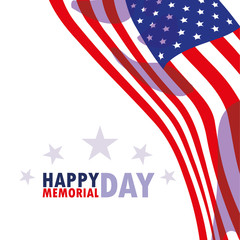 happy memorial day card with flag usa