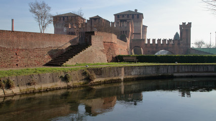 Fototapeta premium castello di soncino in italia, castle in soncino village in italy 