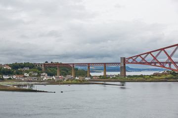 Fototapeta premium The Forth Rail Bridge, Scotland, connecting South Queensferry (Edinburgh) with North Queensferry (Fife).