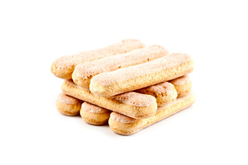 Traditional italian savoiardi ladyfingers cookies, biscuits.