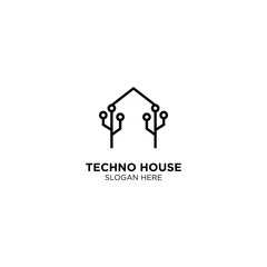 Fototapeta premium Techno House Logo Design Vector