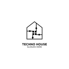 Techno House Logo Design Vector