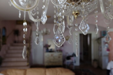 crystal chandelier drops detail
