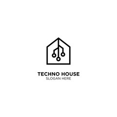 Techno House Logo Design Vector