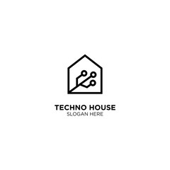 Techno House Logo Design Vector