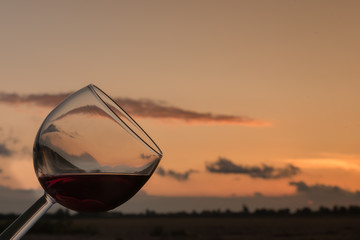 Wine at sunset