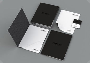 Bold Black and White Stationary Kit Layout