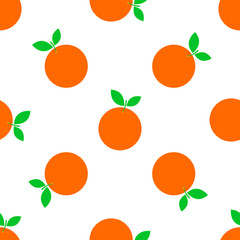 Orange fruit seamless pattern. Vector abstract background. Template for cover design. Simple graphic print, textile ornament.