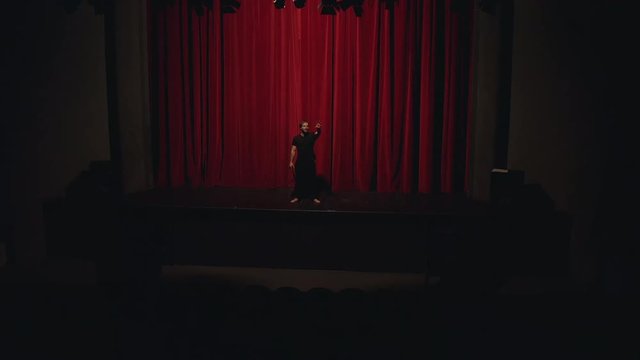 Actor in a theatre reviewing the script