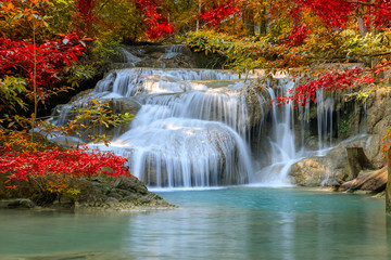 Erawan Waterfall tier 1, in National Park at Kanchanaburi, Thailand
