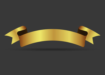 gold ribbon on dark background
