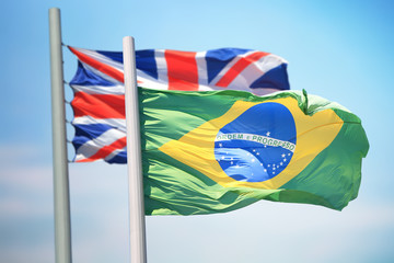 Brazilian and British flags