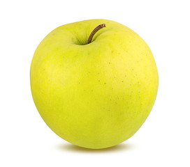 Fresh yellow apple isolated on white background with clipping path